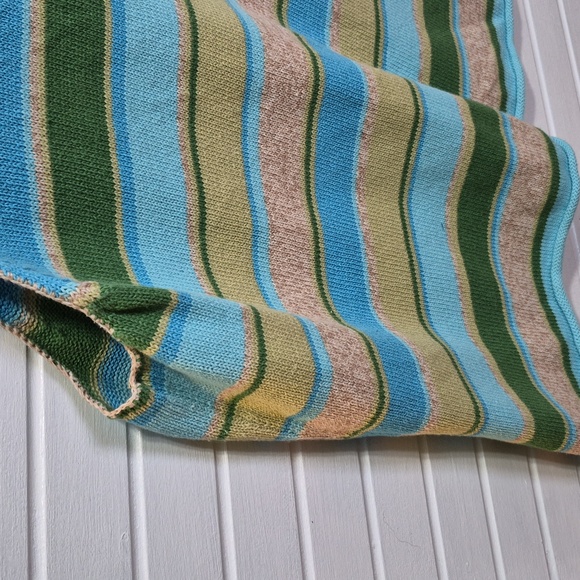 Eddie Bauer Sweater Vest Striped Green Blue XL - Picture 6 of 9